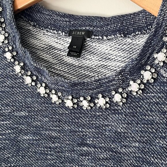 J. Crew Jewel Neck Crewneck long sleeve top size medium holiday - Picture 5 of 8